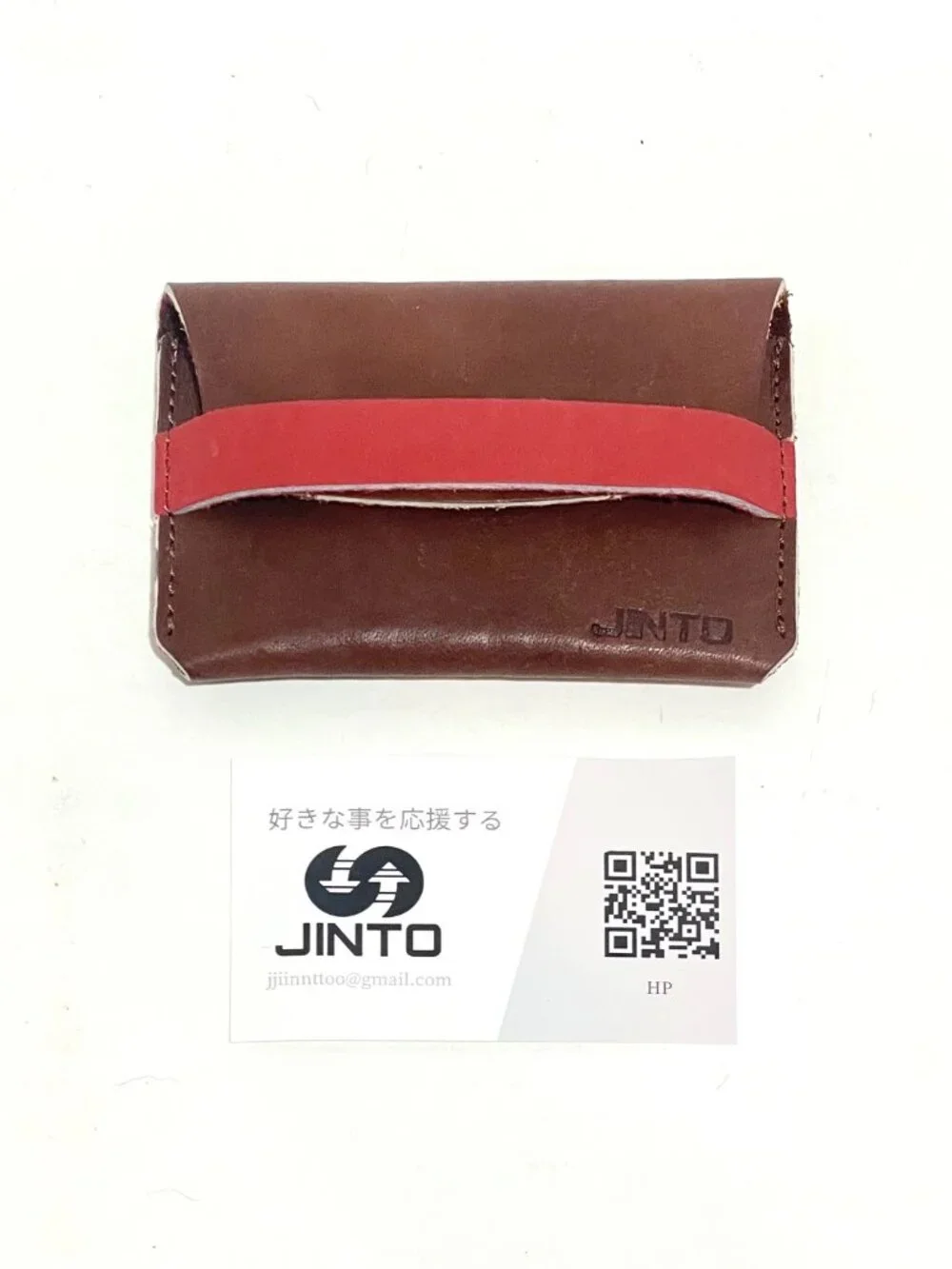 JINTO Jinriki Japan Leather Card Holder Purse Coin Wallet Handmade